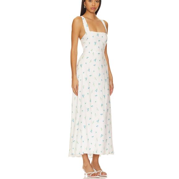 New Show Me Your Mumu Marmont Midi Dress Blue Floral Women's Size L NWT - Picture 3 of 13